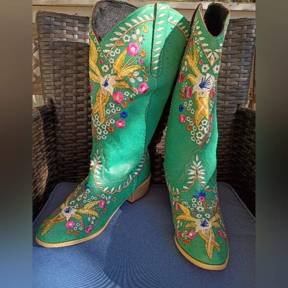 Embroidered Western Boots Euc - image 1